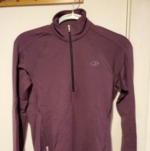 Icebreaker Women’s 320 Tornado Merino Wool Zip-Neck, Medium, Dark Dusk (Purple)